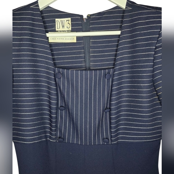 DW3 by Daniel W. Navy Pinstripe Jumpsuit – Size 8 – Saks Fifth Avenue - Picture 2 of 5